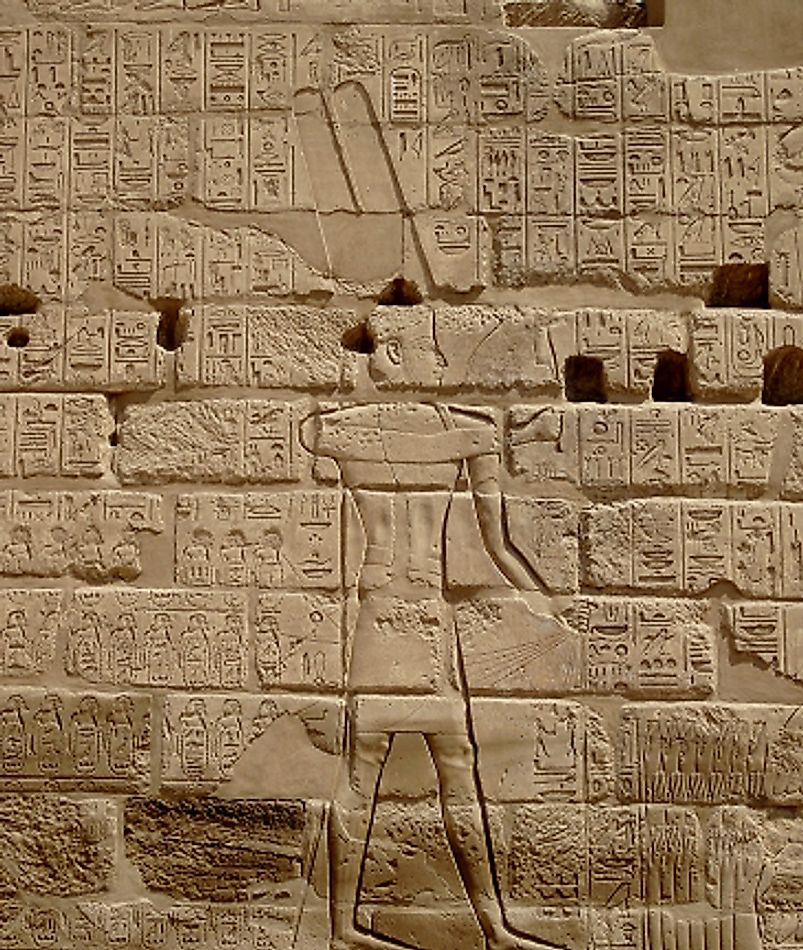 Relief of Shoshenq I, founder of the 22nd Dynasty, at the Temple at Shoshenq I, near ancient Thebes (modern day Luxor, Egypt).