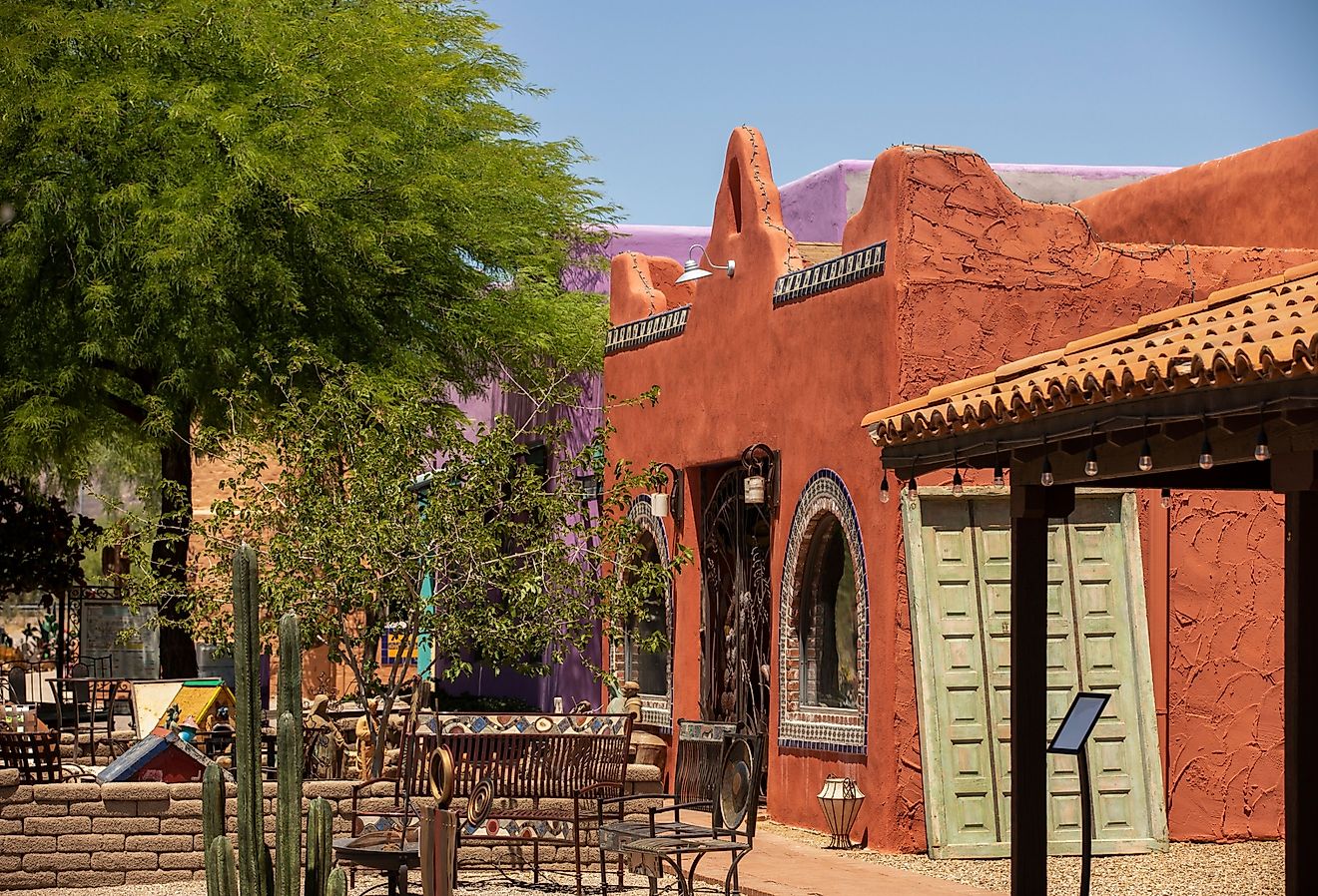 Daytime view of the historic downtown section of Tubac, Arizona, USA.