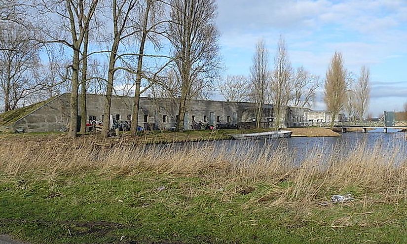 Fort south of Spaarndam. part of the Amsterdam’s Defense Line, a UNESCO World Heritage Site In The Netherlands.