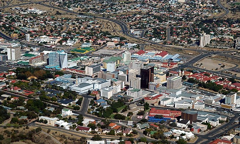 An aerial view of ​Windhoek​​, the biggest city in Namibia.