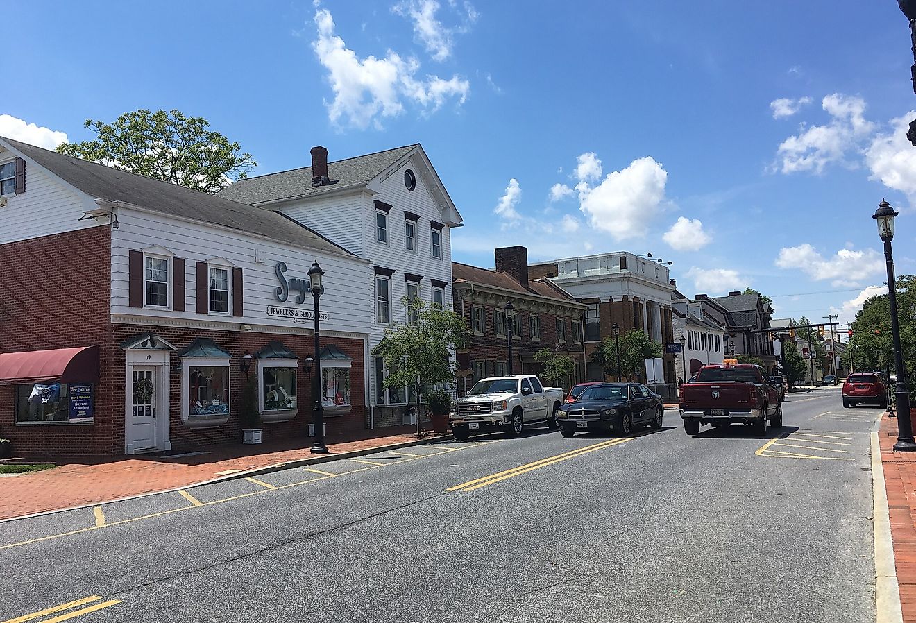 Northbound Main Street in Smyrna, Delaware. Image credit Dough4872, CC BY-SA 4.0 <https://creativecommons.org/licenses/by-sa/4.0>, via Wikimedia Commons