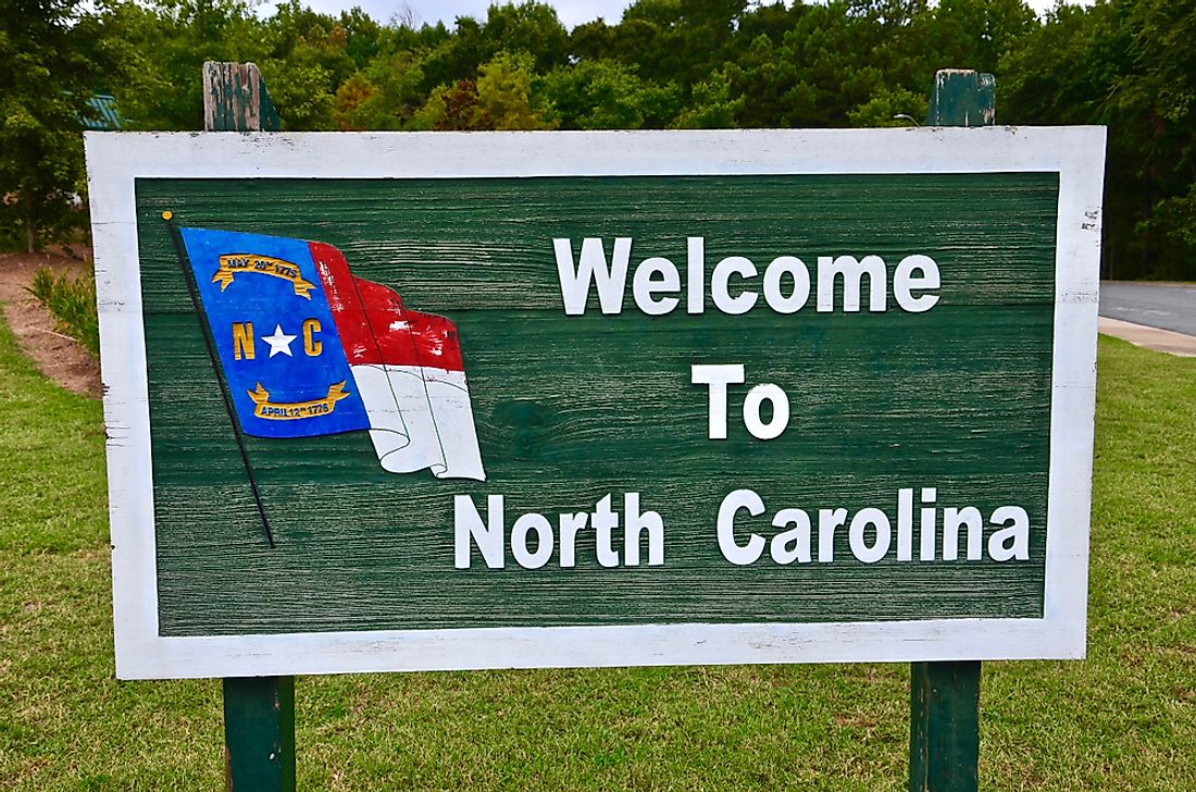 "Welcome to North Carolina" sign. 