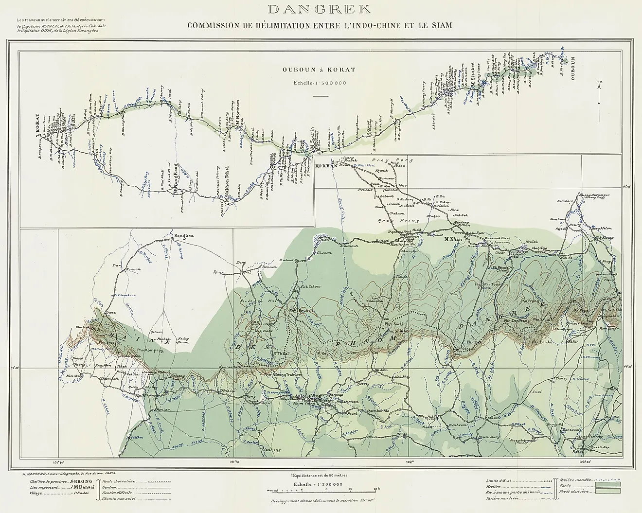 The 1909 delimitation map (the Annex I Map of the ICJ case) that gave rise to the dispute. By H. Barrere, Editeur Géographe, 21 Rue de Bac, Paris / International Court of Justice - https://nla.gov.au/nla.obj-234197782, Public Domain, https://commons.wikim