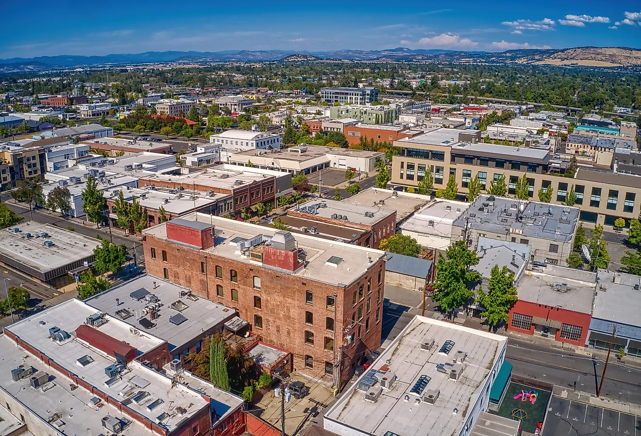 Aerial View of Medford, Oregon, in the summer