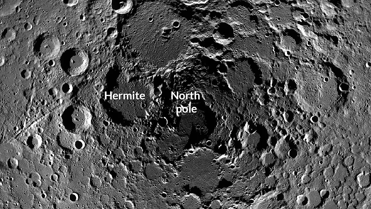 the hermite crater on the moon NASA / LROC Quickmap