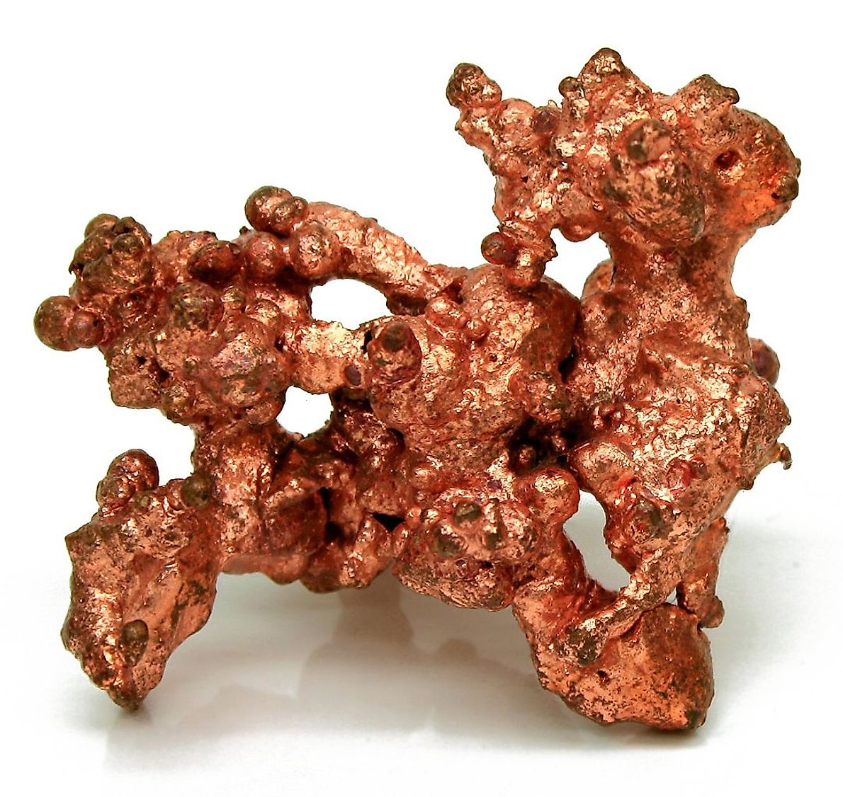 A Piece of native copper about 1 ½ inches (4 cm) in size.