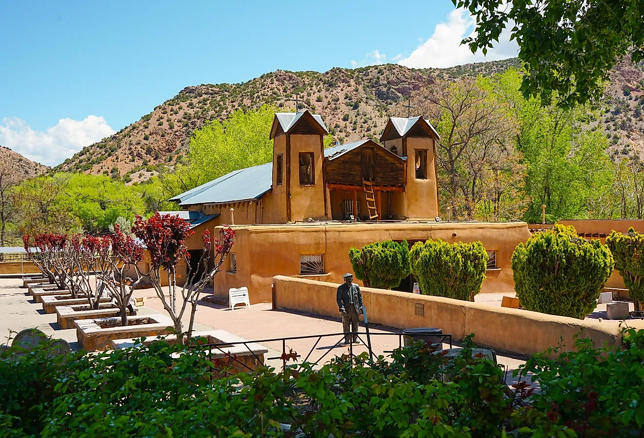 The grounds of El Santuario de Chimayo in New Mexico. Editorial credit: RaisaMacouzet / Shutterstock.com