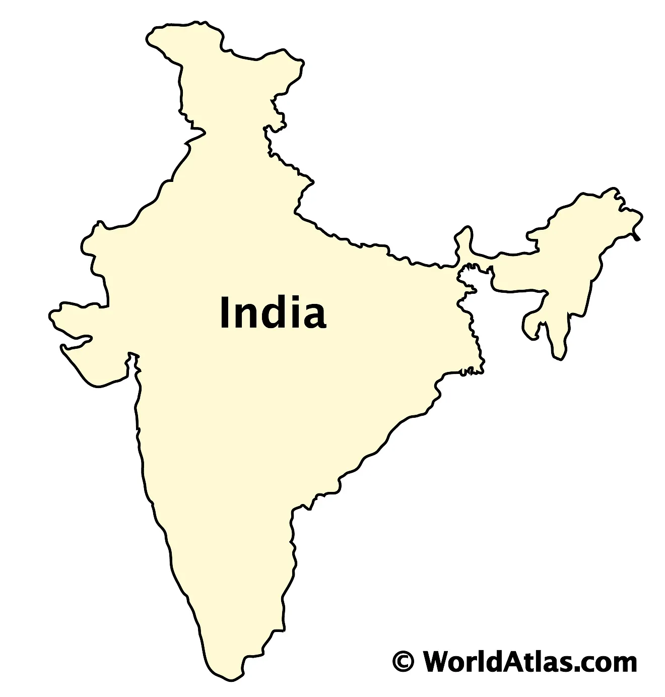 Outline Map of India