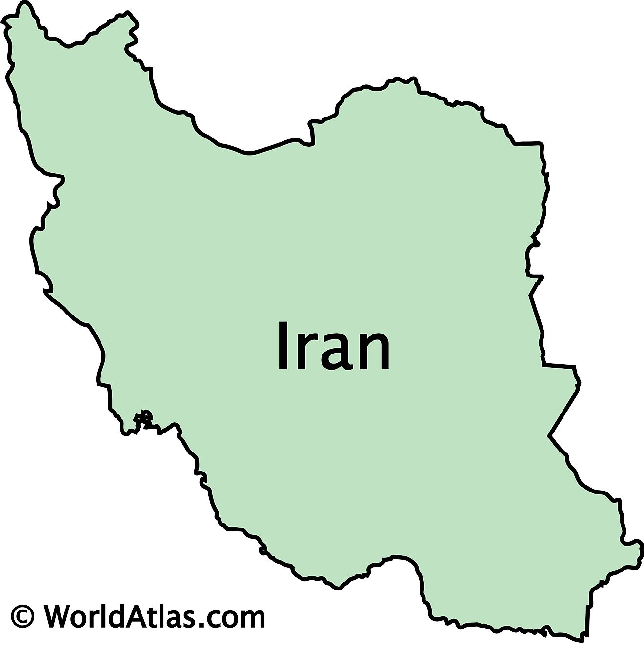 Outline Map of Iran