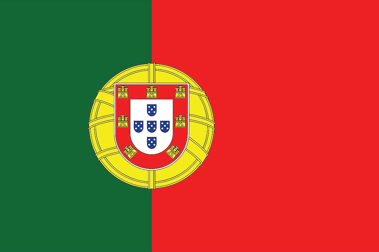 The flag of Portugal. 