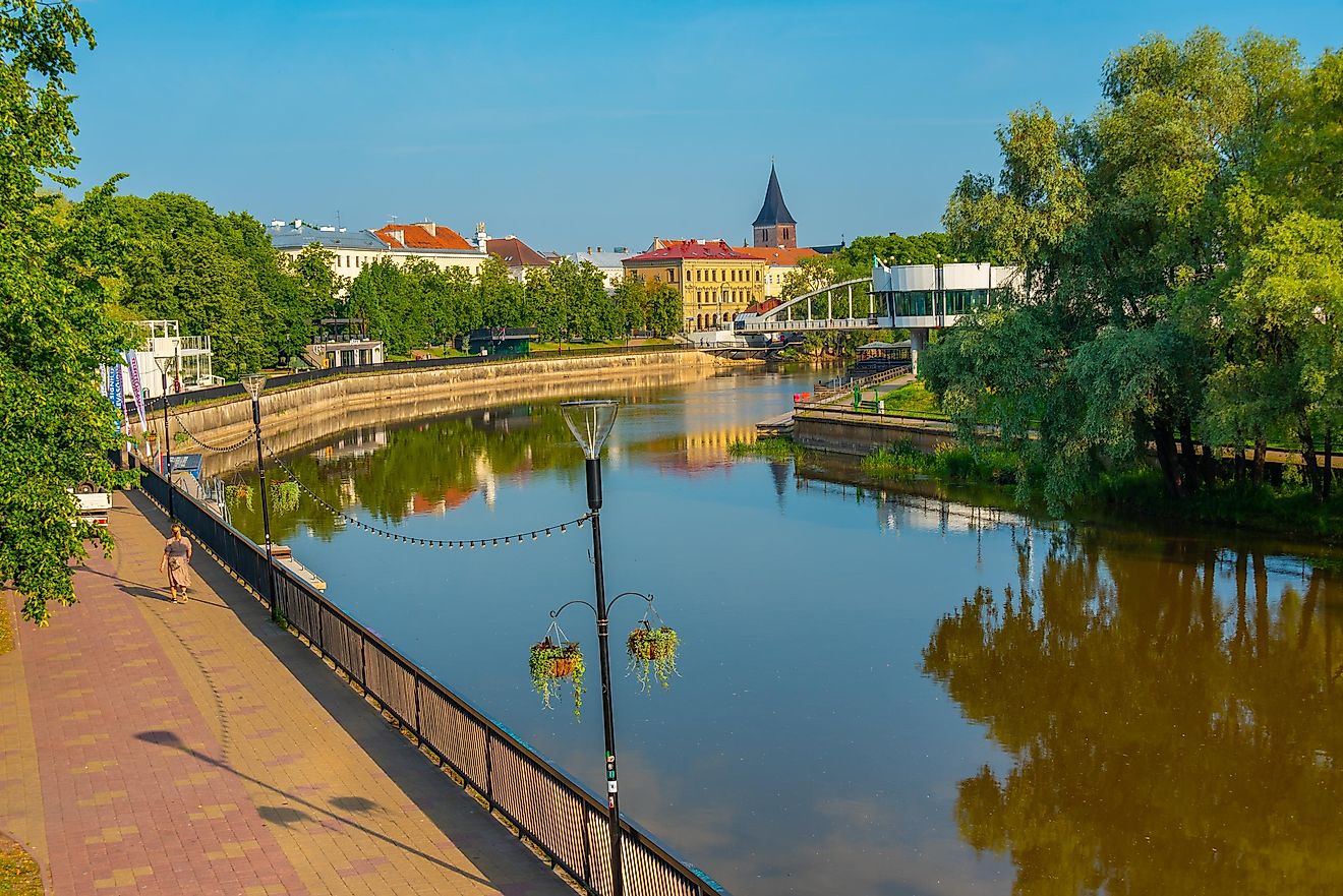 Emajogi River as it passes through the city of Tartu in Estonia.