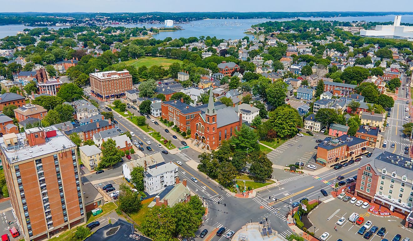 Aerial view of Salem, Massachusetts.