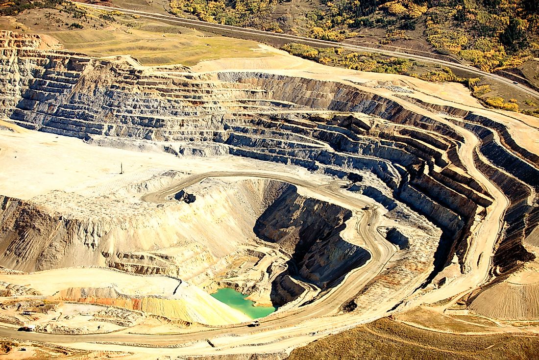 An open-pit copper mine. 