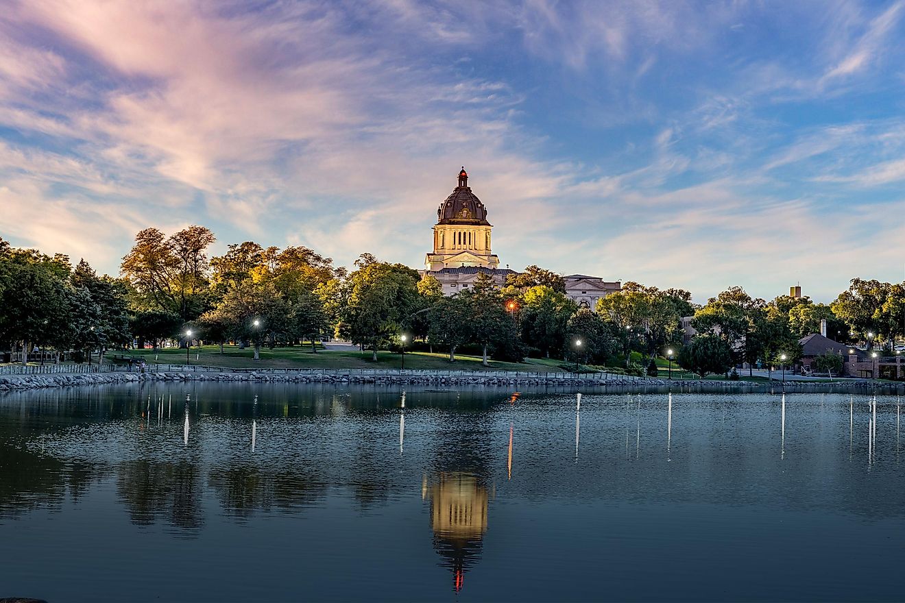 South Dakota State Capitol at sunset By Ball Studios