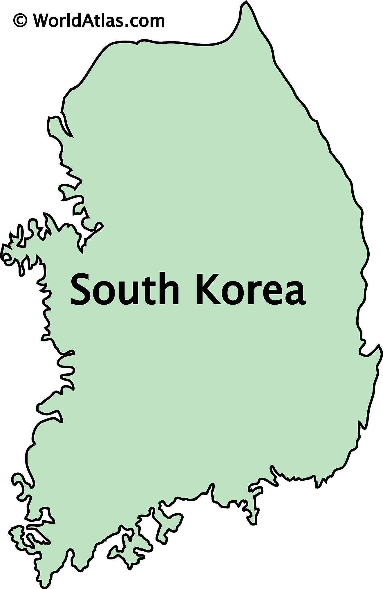 Outline Map of South Korea