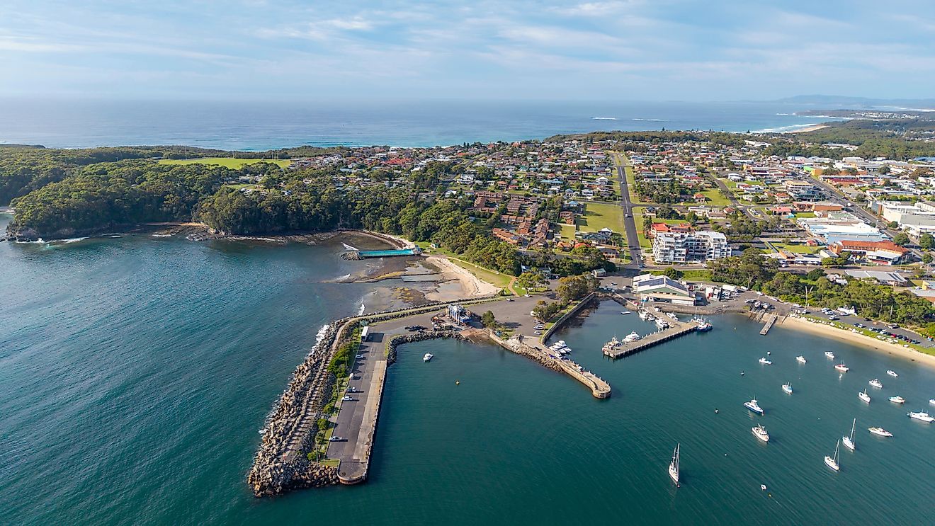 Aerial view of Ulladulla, New South Wales, Australia.