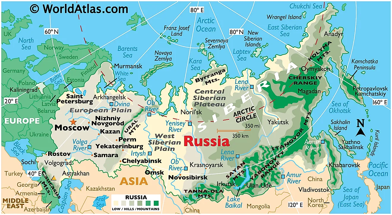 ural river map russia