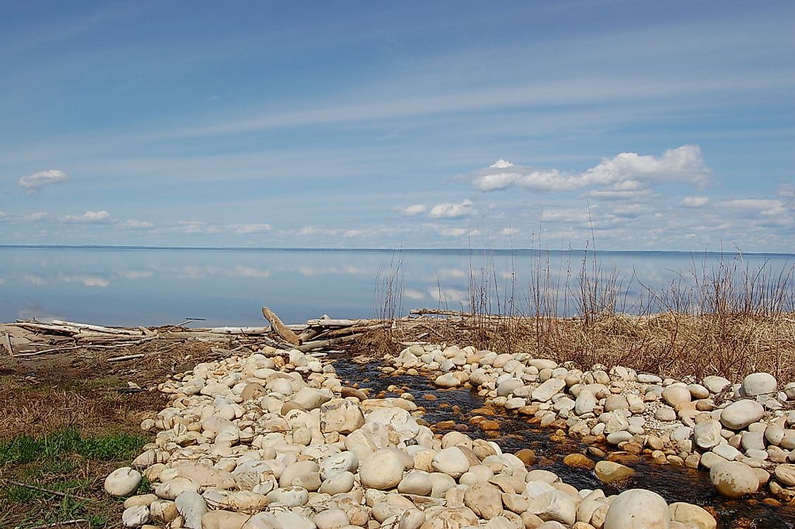 Lesser Slave Lake, one of the largest lake in Alberta, Canada.