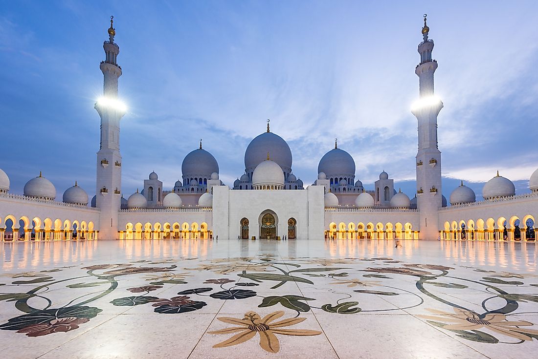 The Sheikh Zayed Grand Mosque in Abu Dhabi. 