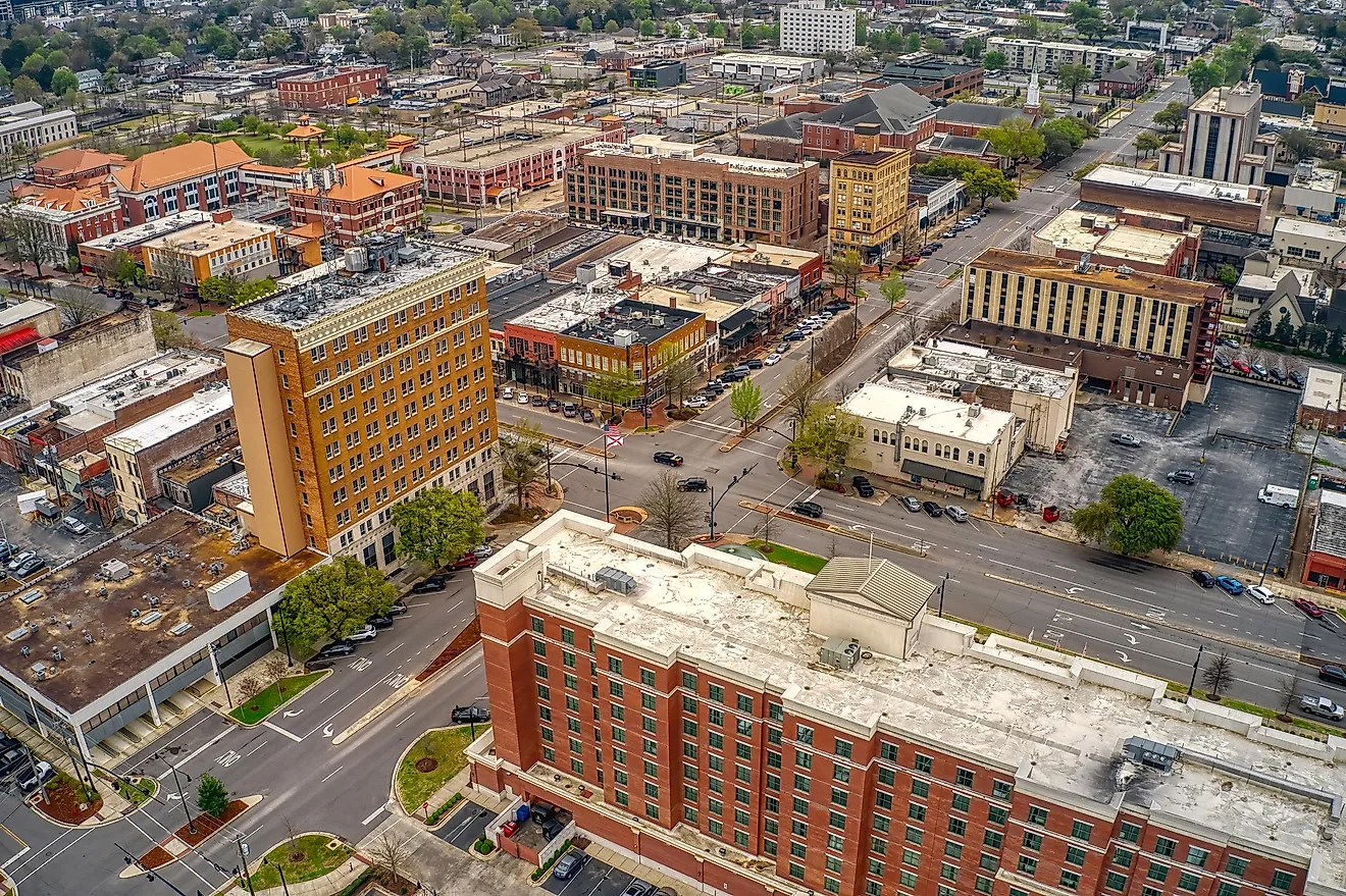 Aerial view of Tuscaloosa, Alabama.