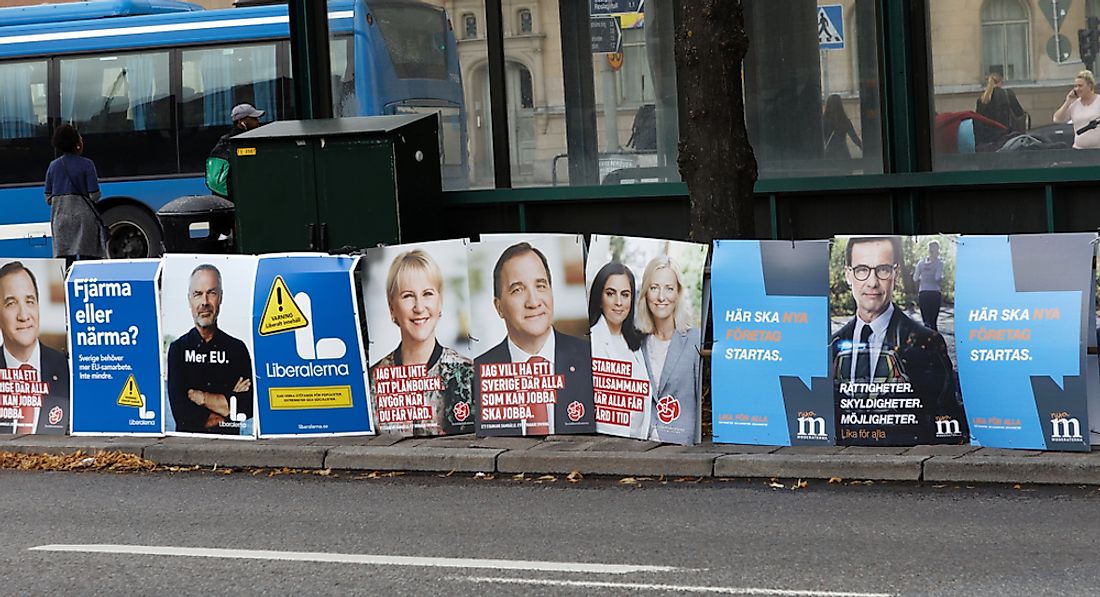 Political party posters in Sweden 