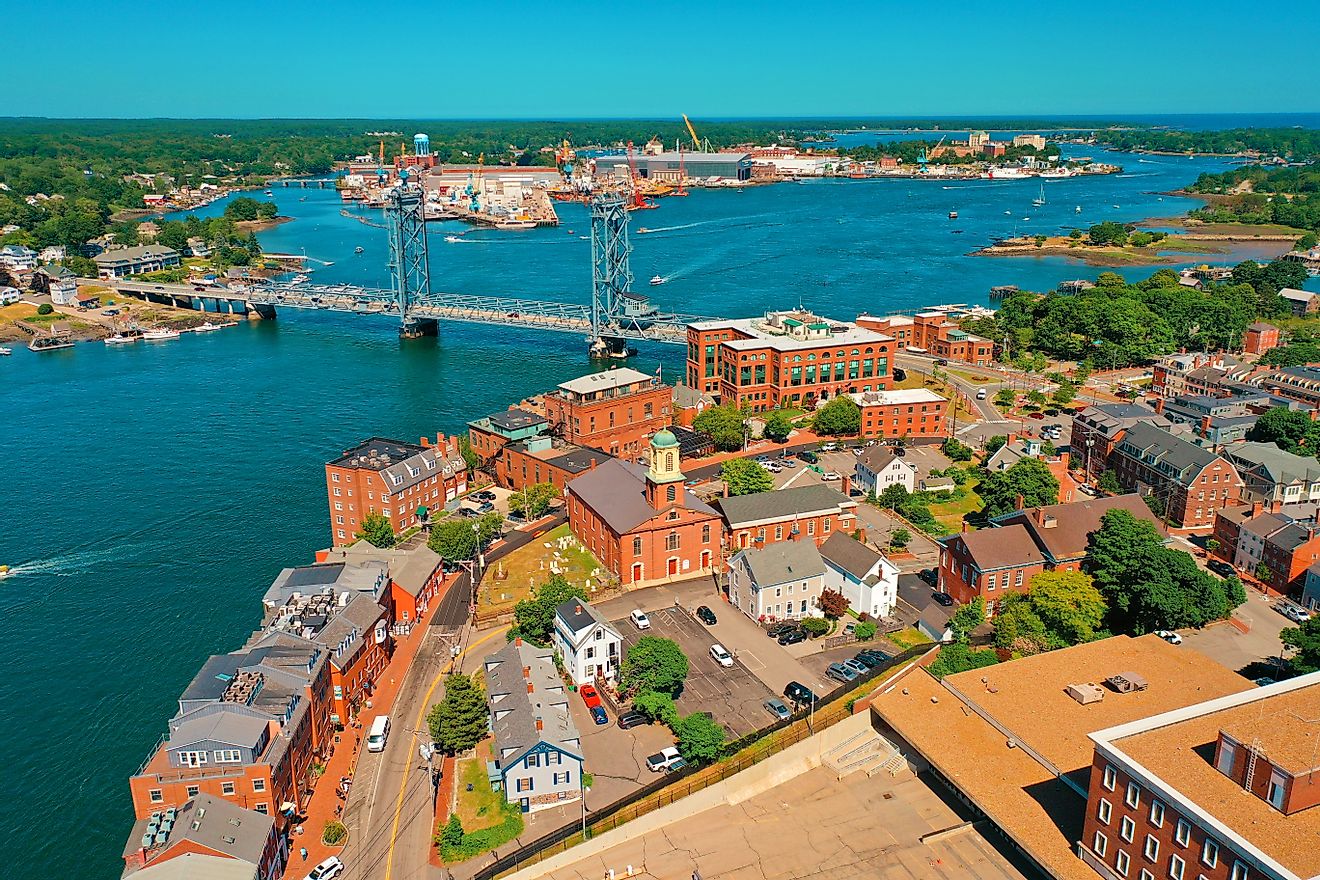 Aerial view of Portsmouth, New Hampshire.