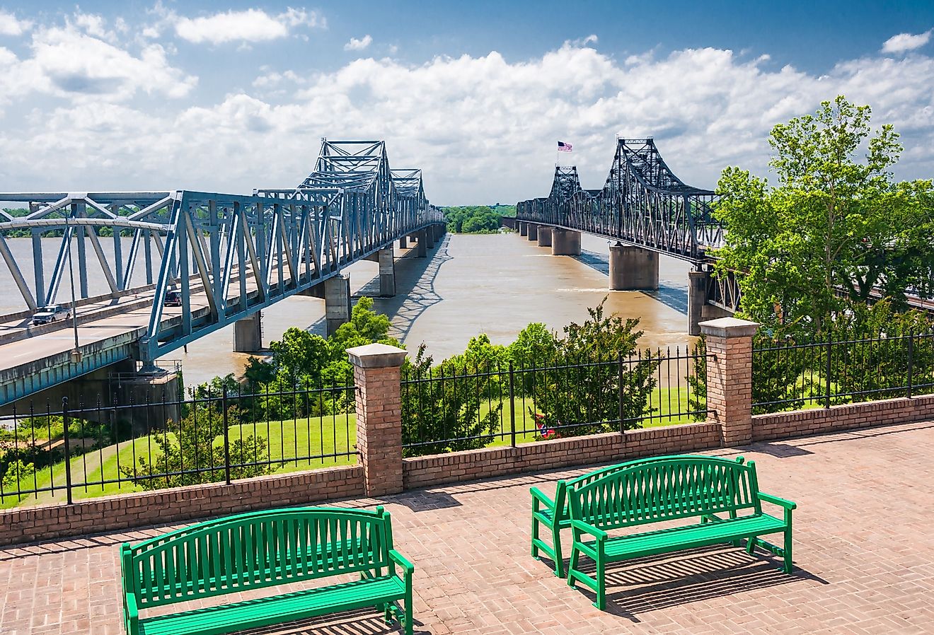 Mississippi River bridge, at Vicksburg, Mississippi.