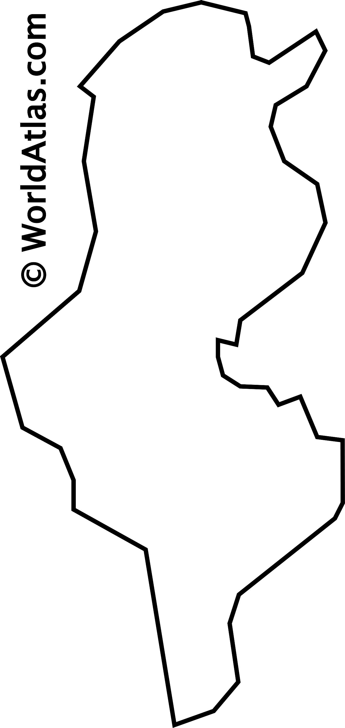 Blank Outline Map of Tunisia