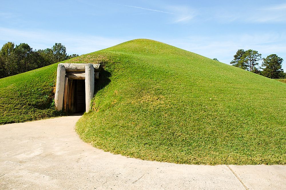 Domed mound of Ocmulgee National Monument. 