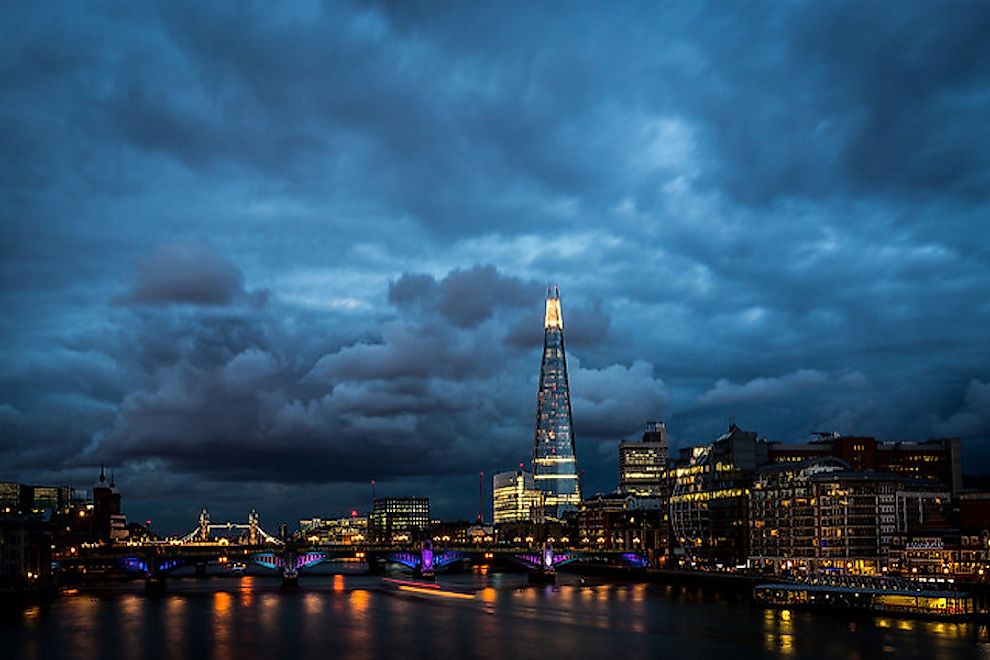 The shard, the tallest building in the United Kingdom.