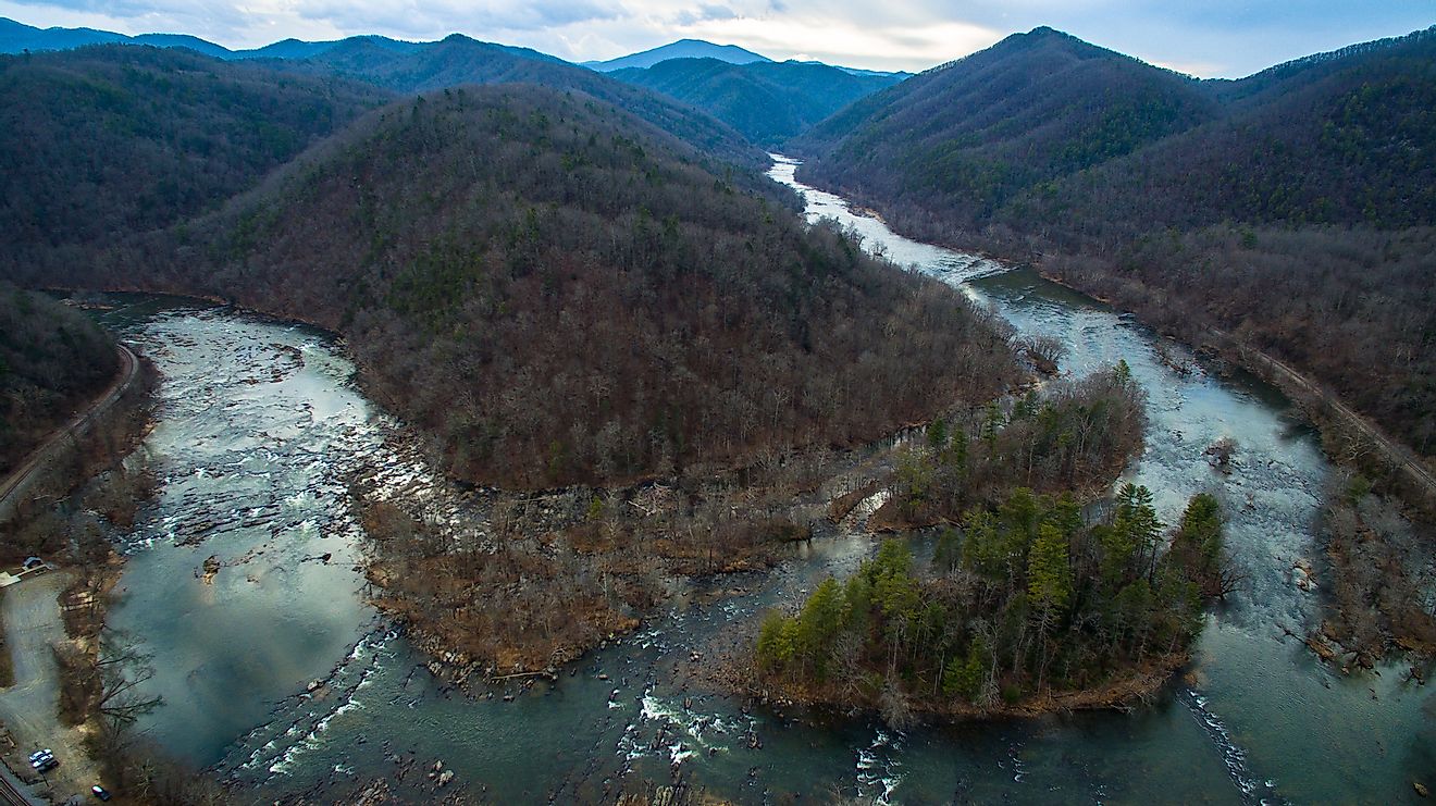 The French Broad River.