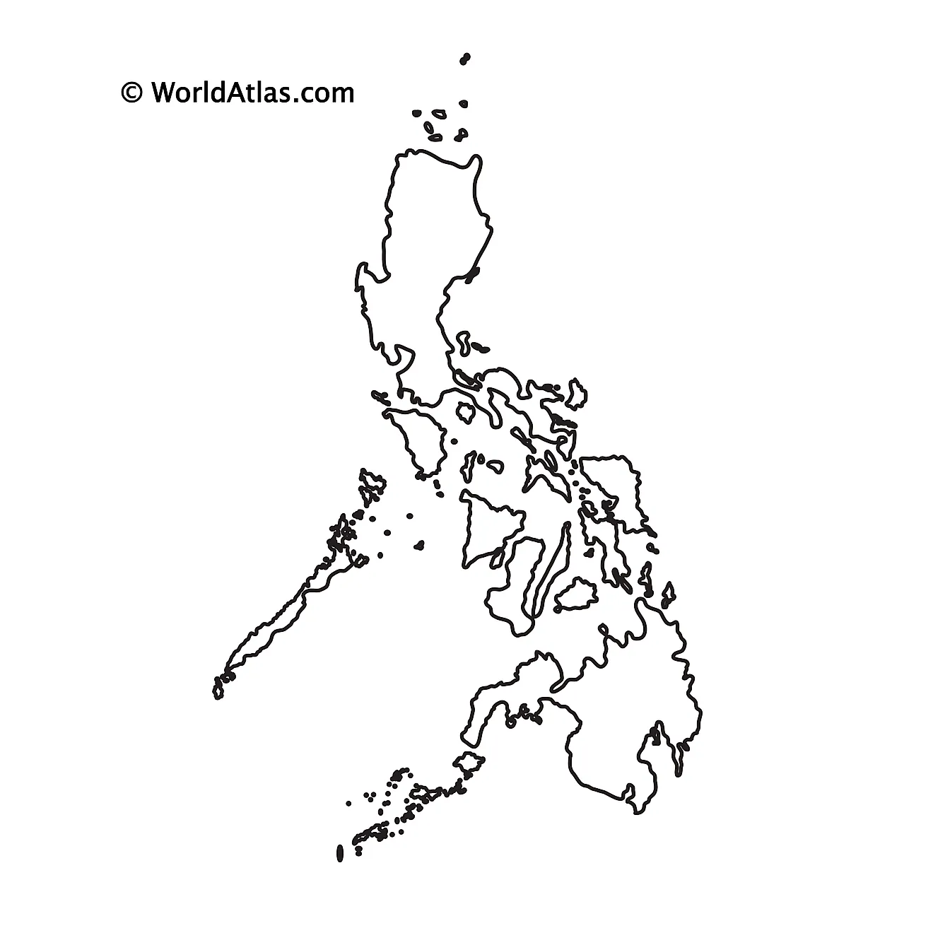 Blank Outline Map of Philippines