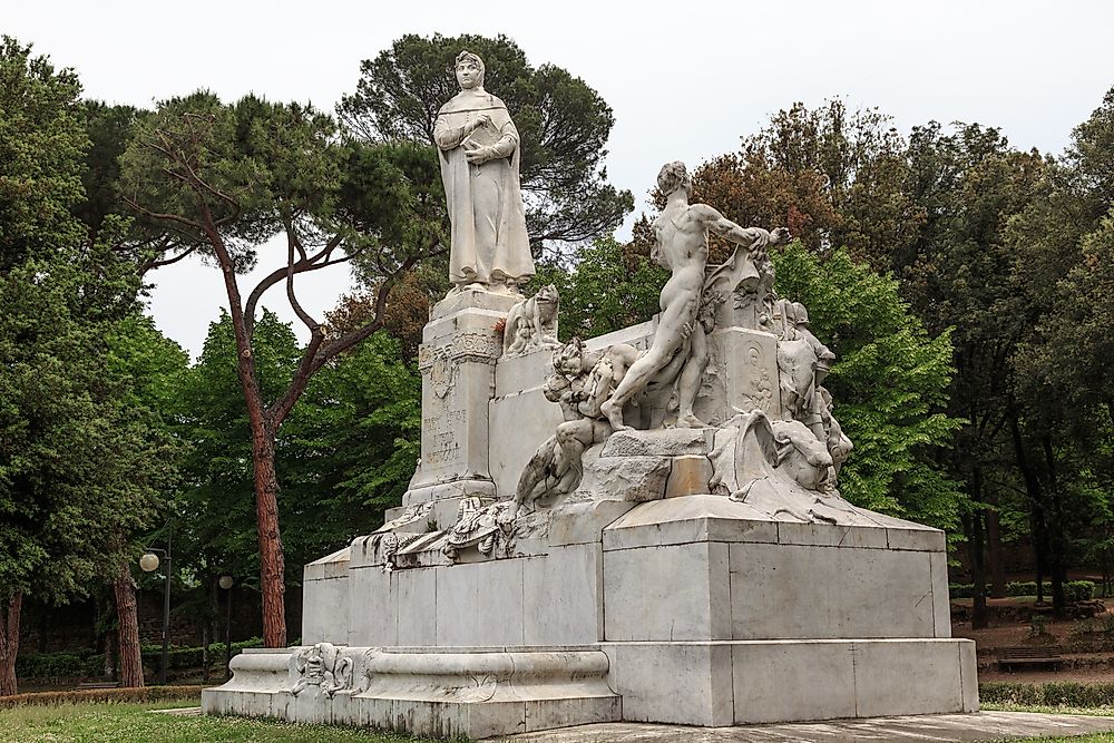 Monument to Petrarch, considered the father of Renaissance humanism. 