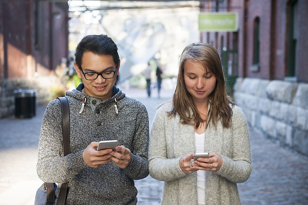 Millenials are often characterized by their reliance on technology such as smartphones. 