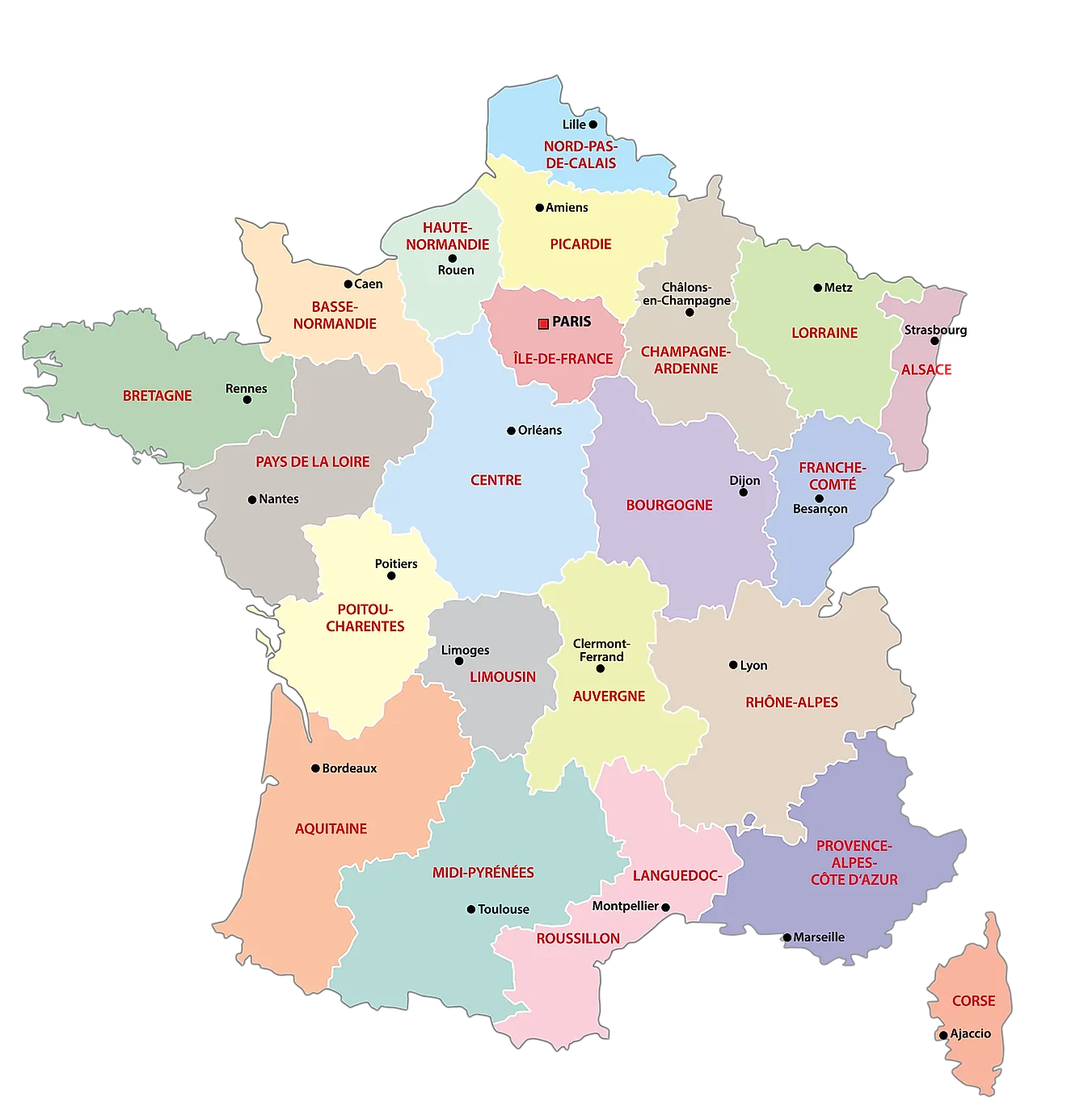 Political Map Of France Hd