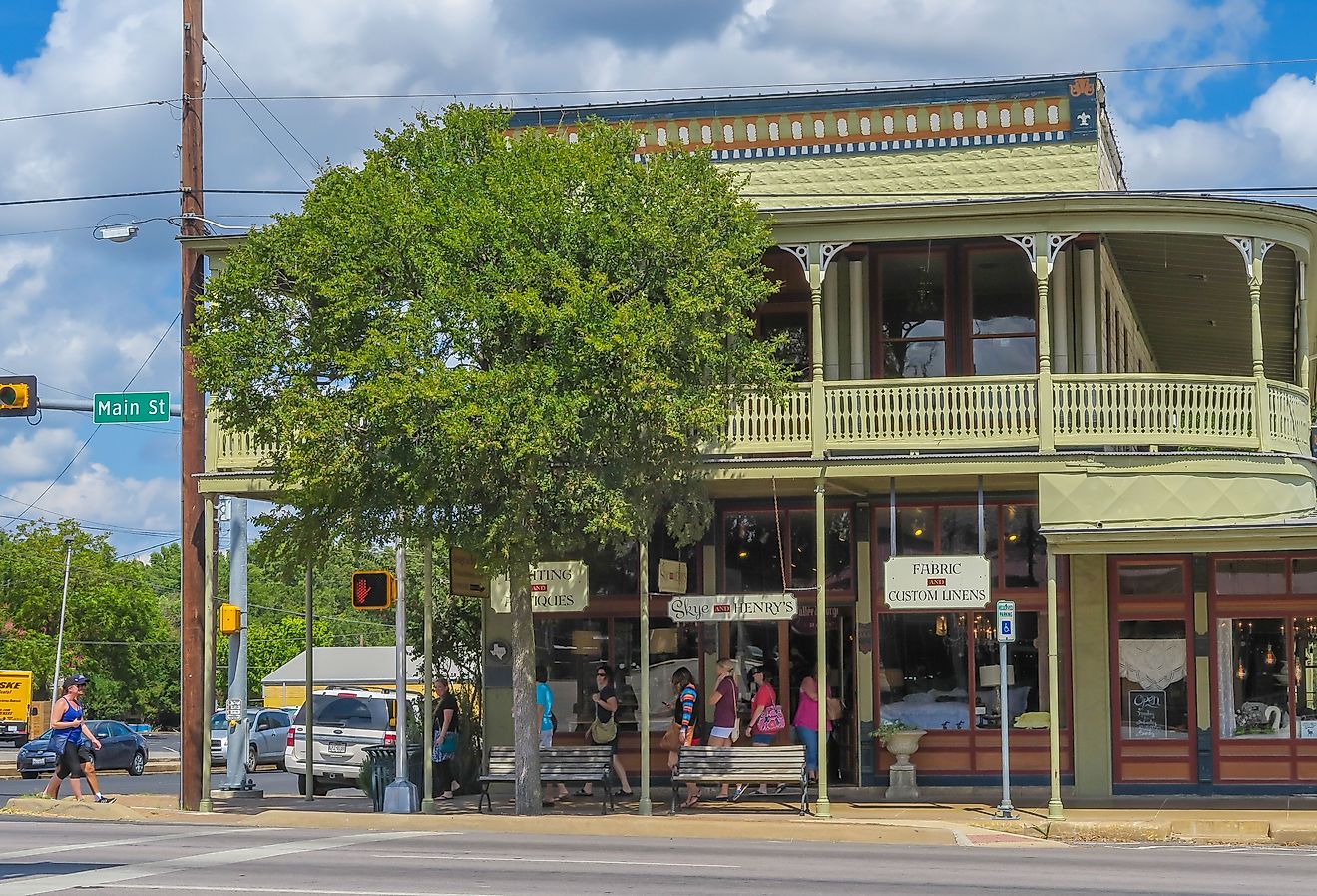 Hoerster Building in Fredericksburg, Texas. Image credit Philip Arno Photography via Shutterstock