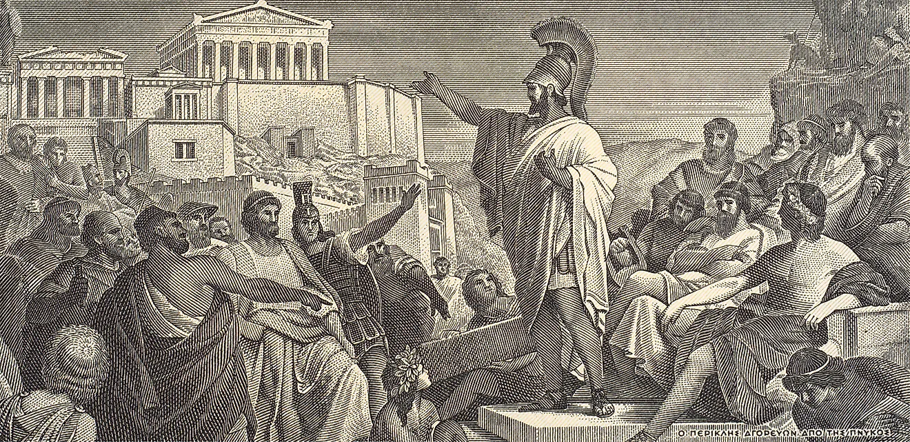 Pericles gives his Funeral Oration at the end of the first year of the Peloponnesian War.