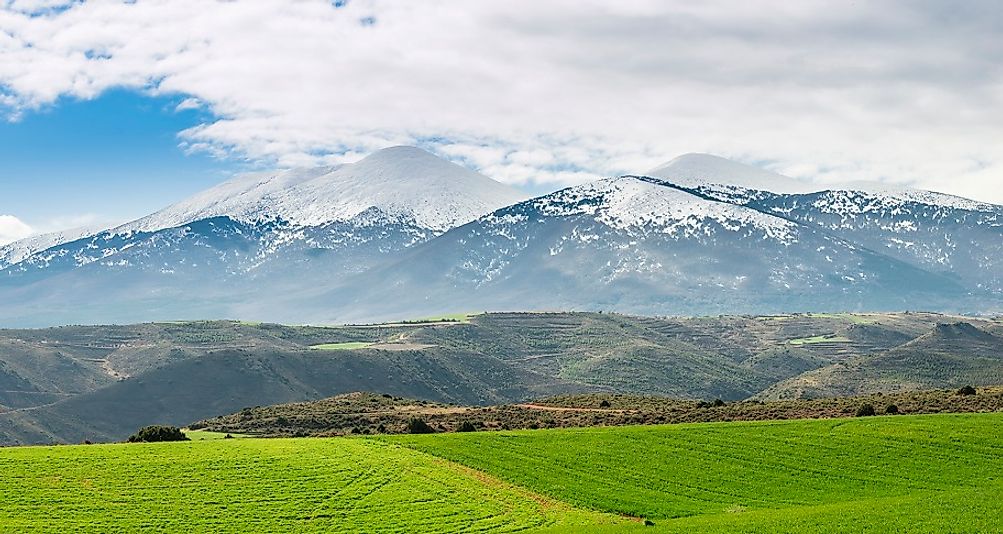 Beautiful Moncayo mountain backdrop of the "cursed" village.