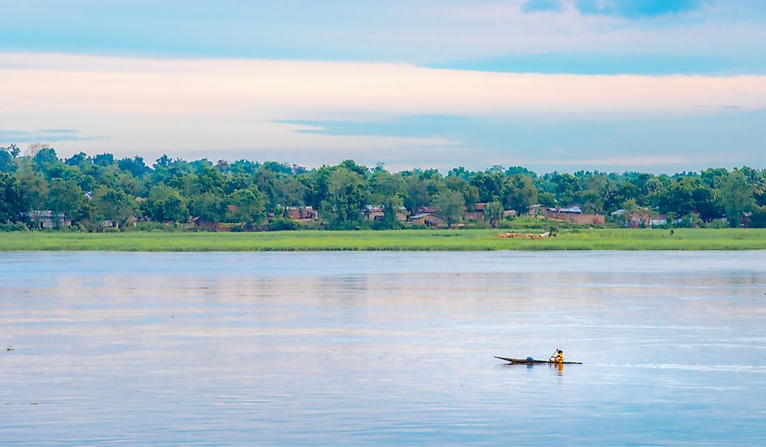 Fishing on the Ubangi River near Bangui, the capital of Central African Republic. 