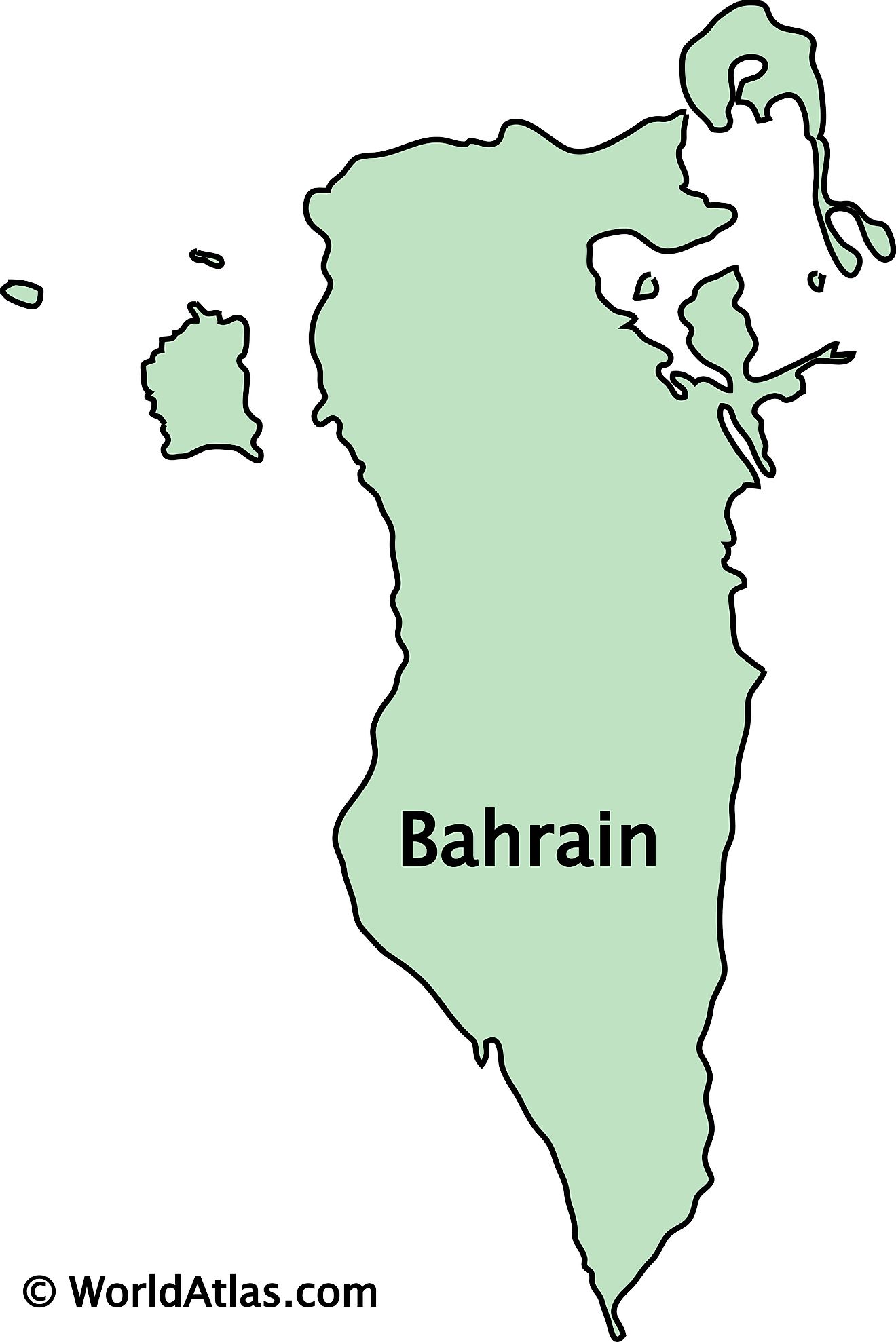 Outline Map of Bahrain