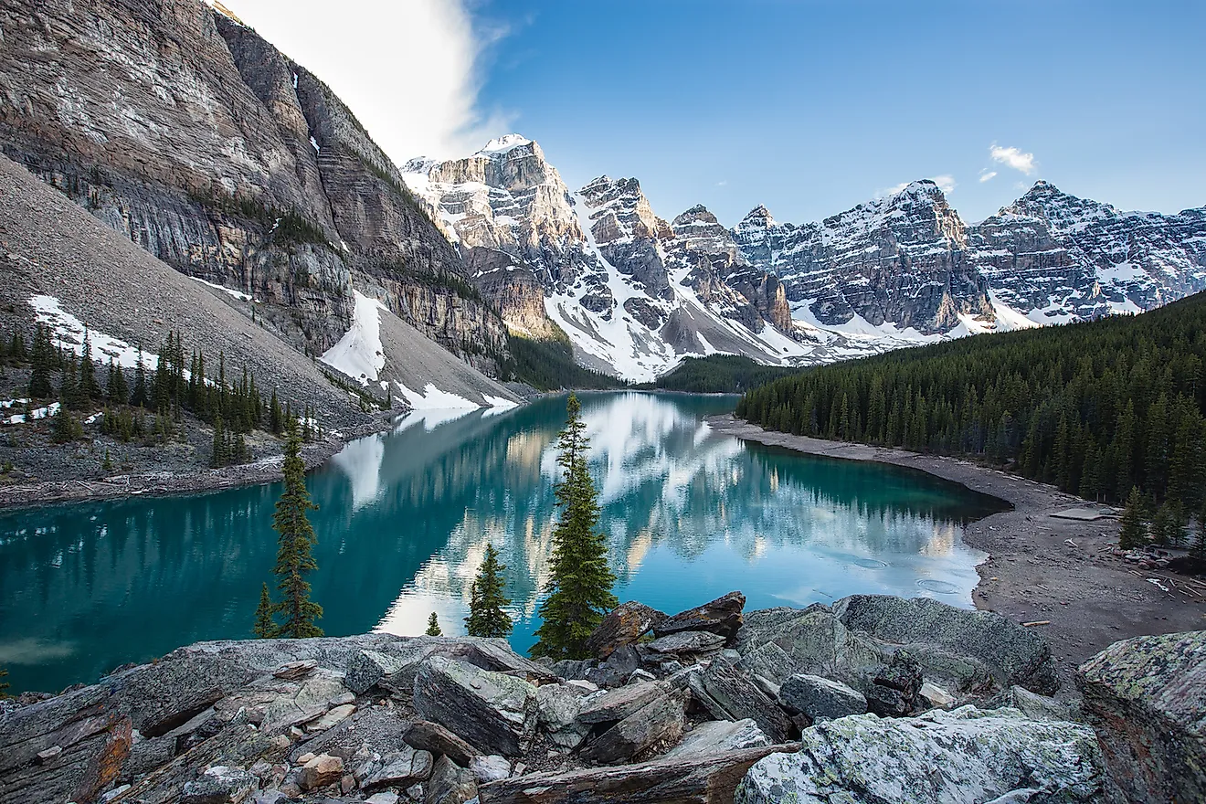 Moraine Lake in the Valley of the Ten Peaks. Image credit: Gilles Baechler/Shutterstock.com