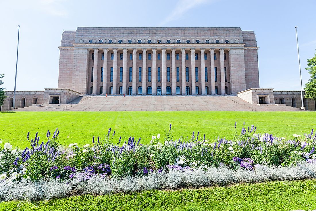 The Finnish Parliament House.