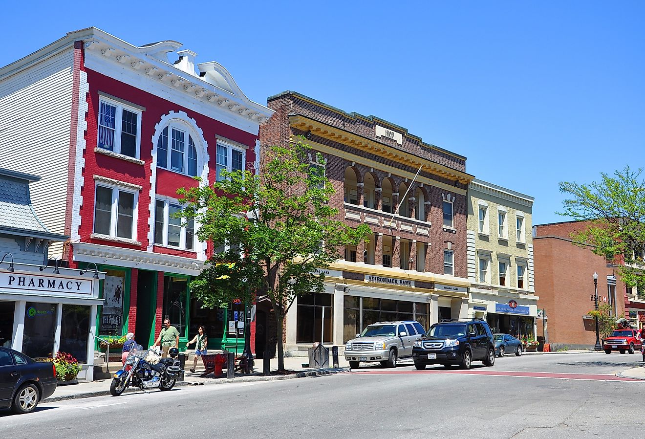 Main Street in village of Saranac Lake in Adirondack Mountains, New York. Image credit Wangkun Jia via Shutterstock