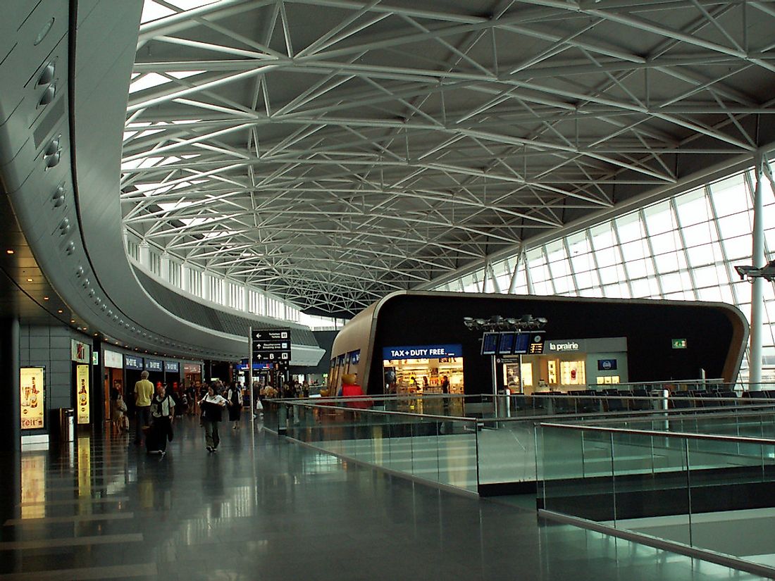 A futuristic terminal in the Zurich Airport. 