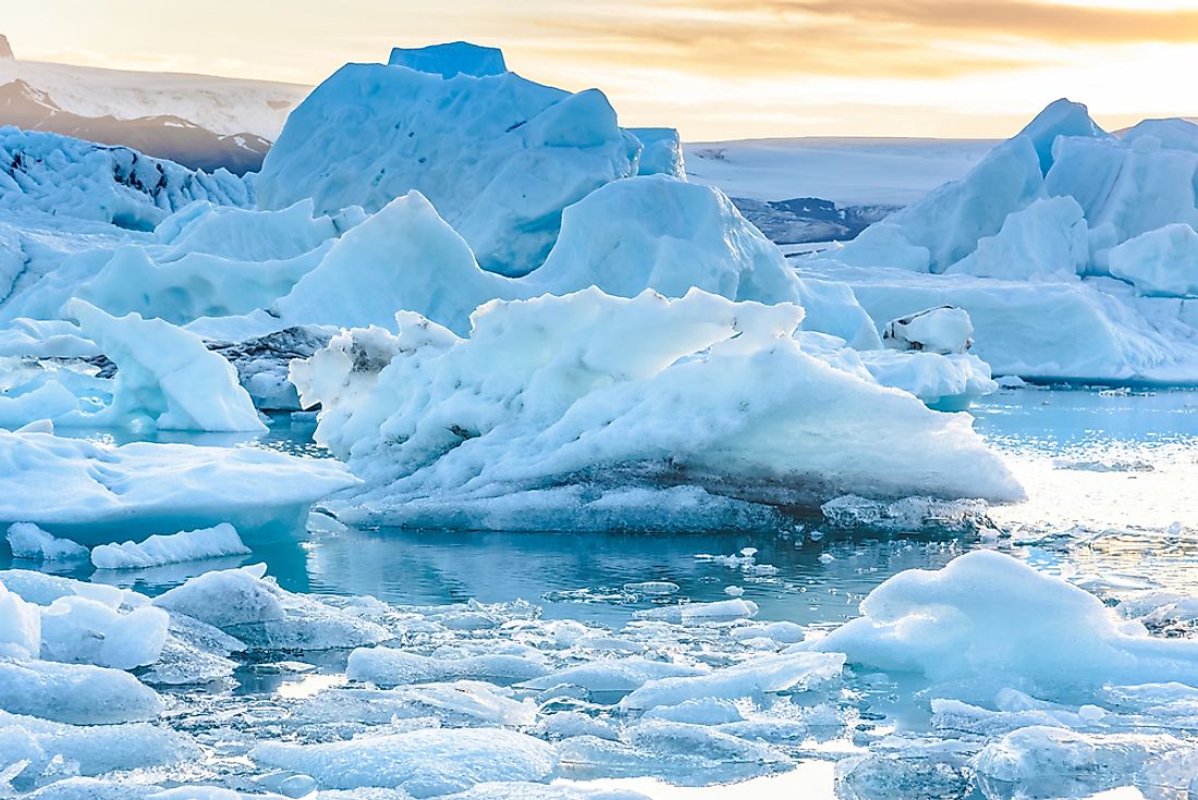 Glaciers pictured here in Iceland. 