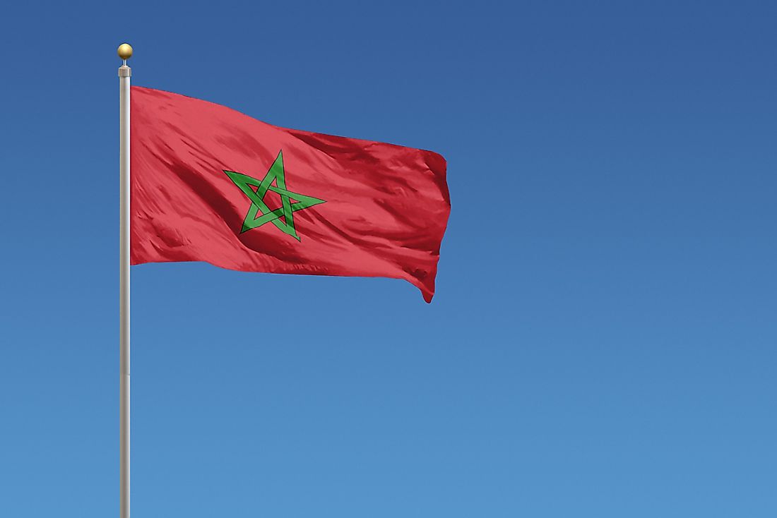 The flag of Morocco. 