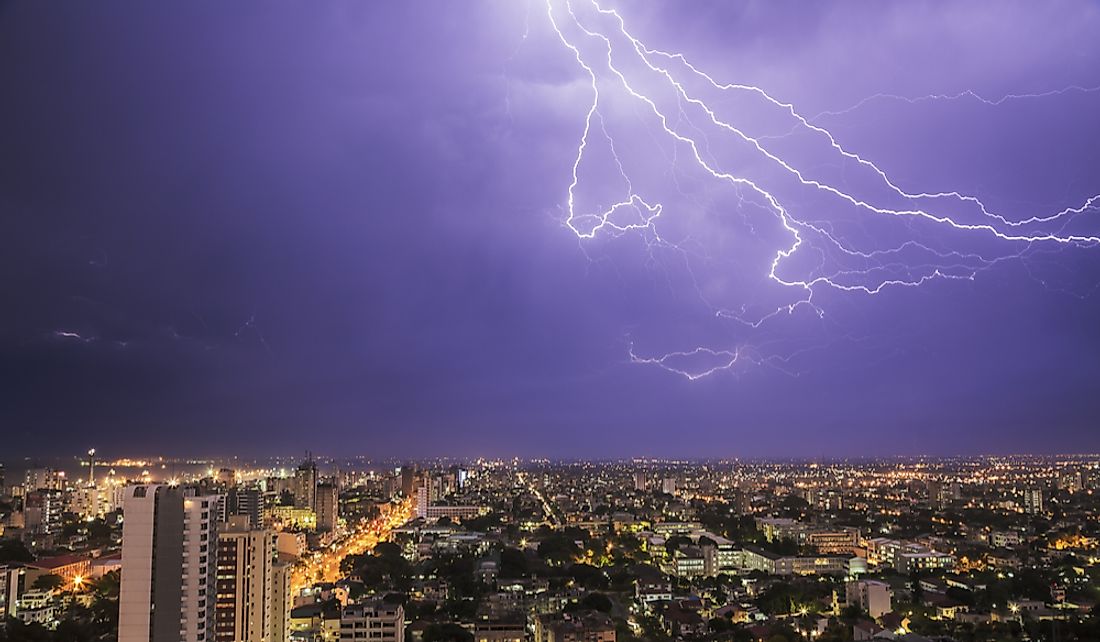 Thunderstorm over Maputo, the capital city of Mozambique.