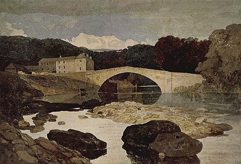 John Sell Cotman's 1805 water color painting "Greta Bridge".