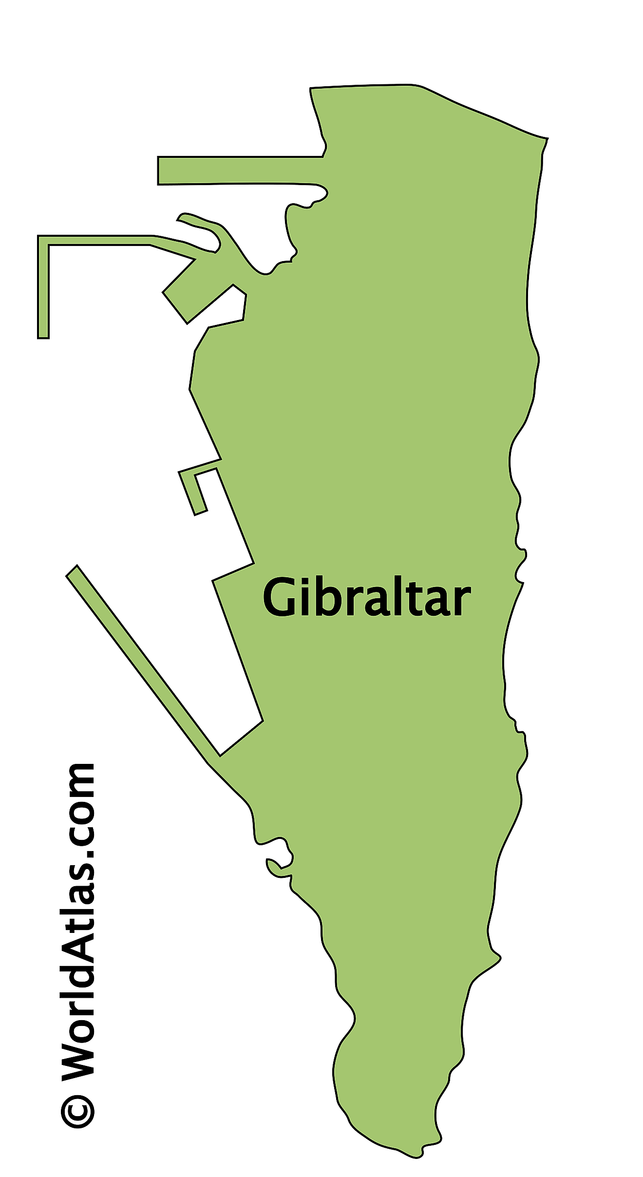 Outline Map of Gibraltar
