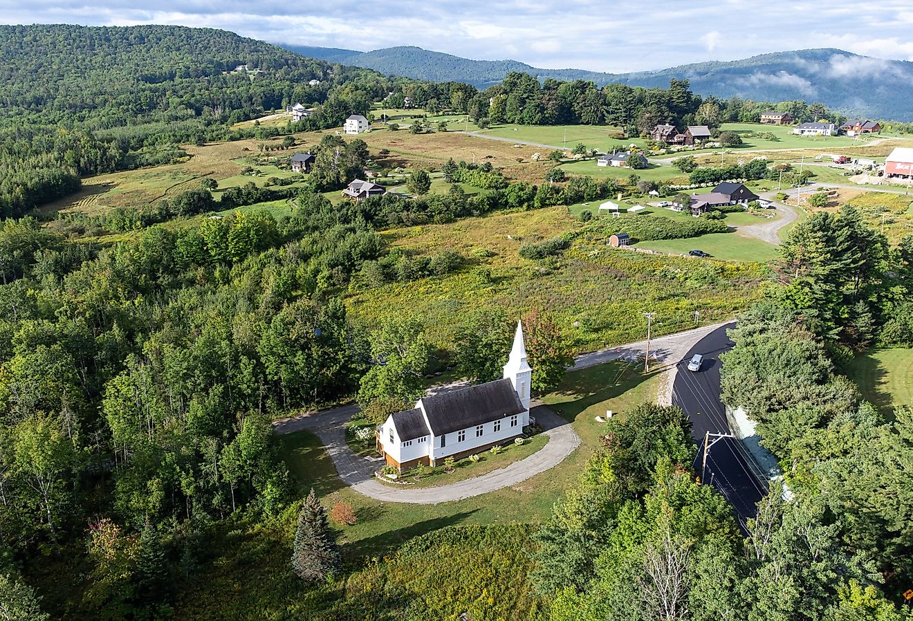 Overlooking St Matthew's Church in Sugar Hill, New Hampshire.